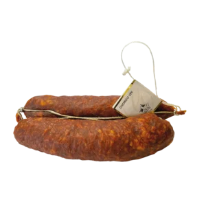 Saucisson pur porc façon chorizo épicé, 150g, spécialité charcutière