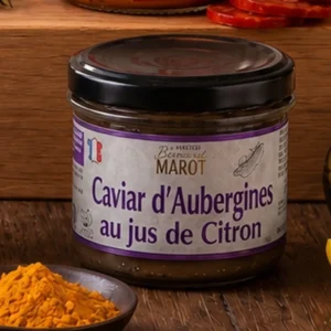 Tartinable de légumes Caviar d’aubergines jus de Citron piment Espelette